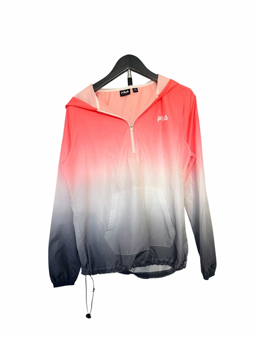 Fila Ombre Pink to Gray Half-Zip Bomber Jacket